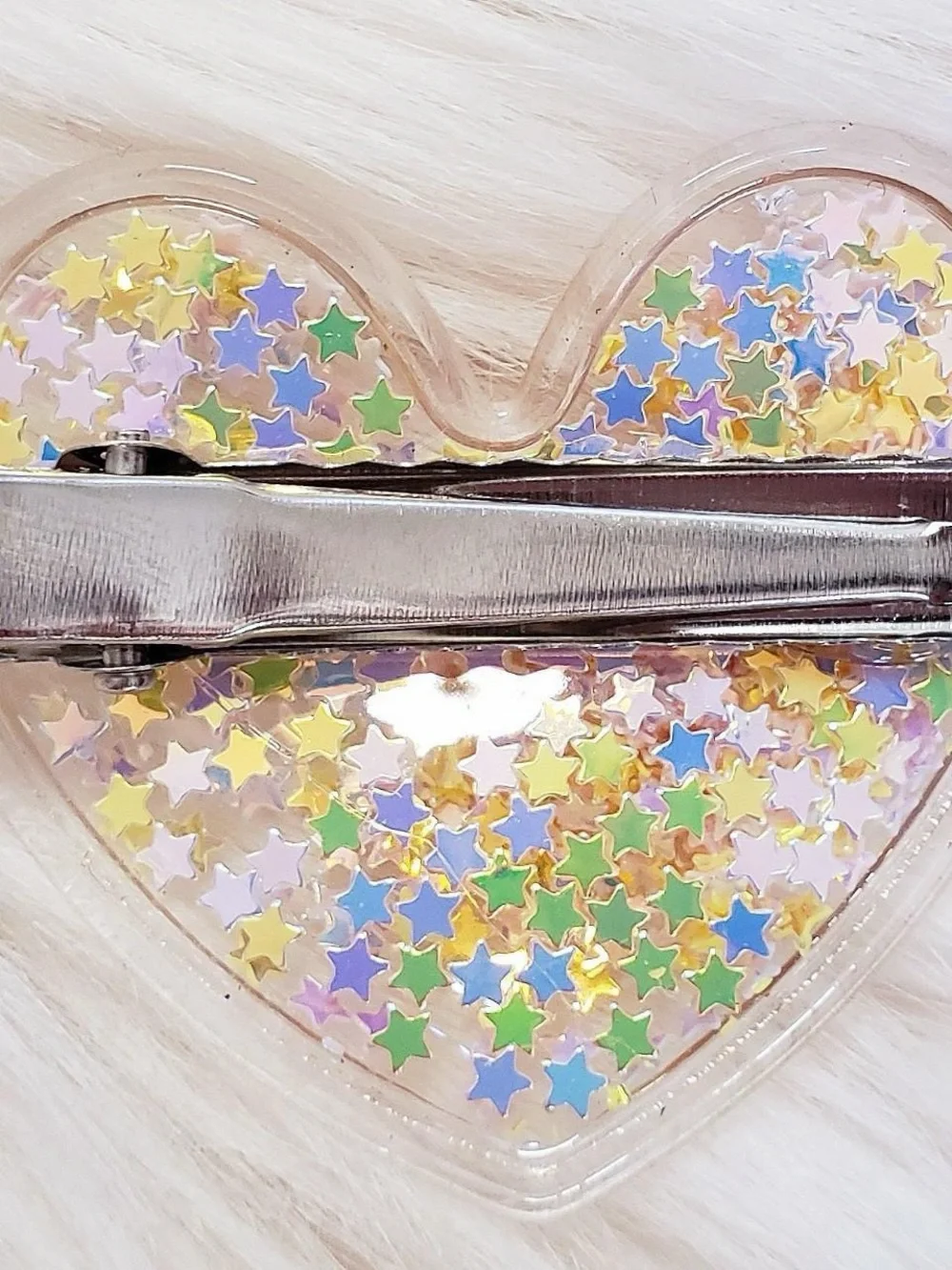 2 Heart shaped hair accessories and pink rhinestone earrings